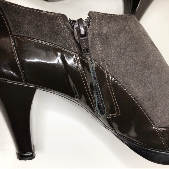 Banfi Zambrelli taupe suede heeled booties - Picture 16 of 16
